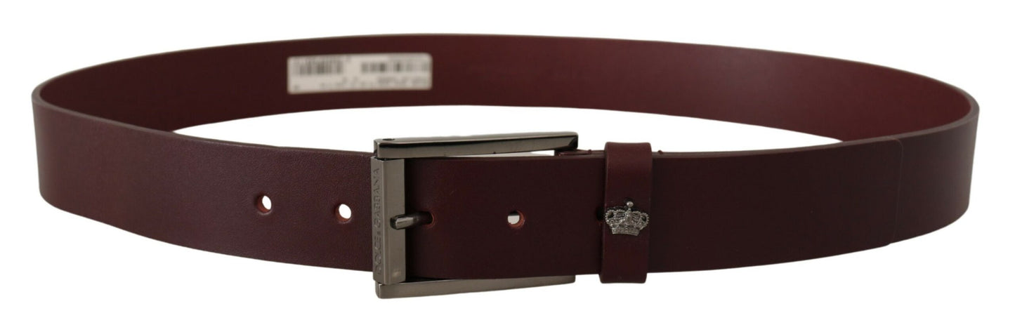 Elegant Brown Leather Designer Belt