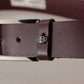 Elegant Brown Leather Designer Belt