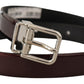 Elegant Dark Brown Patent Leather Belt