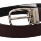 Elegant Leather Belt with Silver Metal Buckle