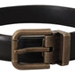 Elegant Black Calf Leather Belt