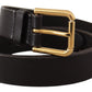 Elegant Leather Belt with Metal Buckle