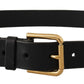 Elegant Leather Belt with Metal Buckle