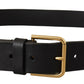 Elegant Leather Belt with Metal Buckle