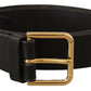 Elegant Leather Belt with Metal Buckle