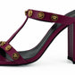 Elegant Purple Calf Leather High Sandals