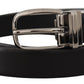 Elegant Leather Belt with Metal Buckle