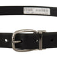 Elegant Black Leather Designer Belt