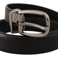 Elegant Black Leather Designer Belt