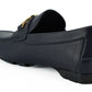 Elegant Navy Blue Calf Leather Loafers