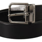 Elegant Black Leather Belt