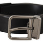 Elegant Black Leather Belt