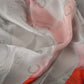 Gray Red Silk Shawl Foulard Wrap Scarf
