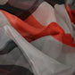 Gray Red Shawl Foulard Wrap  Scarf