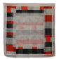 Gray Red Shawl Foulard Wrap Scarf