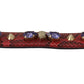 Red Exotic Leather Crystals Bag Shoulder Strap