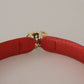 Beige Exotic Leather Crystals Shoulder Strap