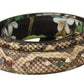 Beige Exotic Leather Crystals Reversible Shoulder Strap