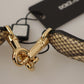 Beige Exotic Leather Crystals Reversible Shoulder Strap
