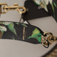 Beige Exotic Leather Crystals Reversible Shoulder Strap