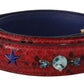 Chic Red Python Leather Shoulder Strap