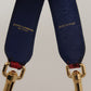 Chic Red Python Leather Shoulder Strap