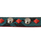 Green Crystals Leather Bag Shoulder Strap