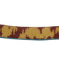 Yellow Red Leather Gold Tone Shoulder Strap