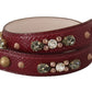Bordeaux Leather Crystals Bag Shoulder Strap
