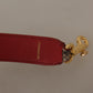 Brown Python Leather Studded Shoulder Strap