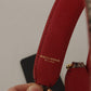 Brown Python Leather Studded Shoulder Strap