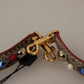Brown Python Leather Studded Shoulder Strap