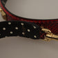 Red Python Leather Crystals Reversible Shoulder Strap