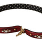 Red Python Leather Crystals Reversible Shoulder Strap