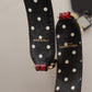 Red Python Leather Crystals Reversible Shoulder Strap