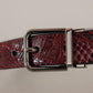 Elegant Red Exotic Leather Belt