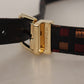 Multicolor Leather Belt with Gold Buckle