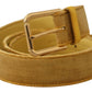 Elegant Velvet Designer Gold-Buckled Belt