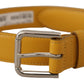 Elegant Leather Belt in Sunshine Yellow