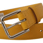 Elegant Leather Belt in Sunshine Yellow