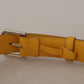 Elegant Leather Belt in Sunshine Yellow