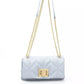 Elegant Light Blue Shoulder Bag with Golden Accents