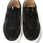 Version Black Happy Rui Spikes Flat Shoes