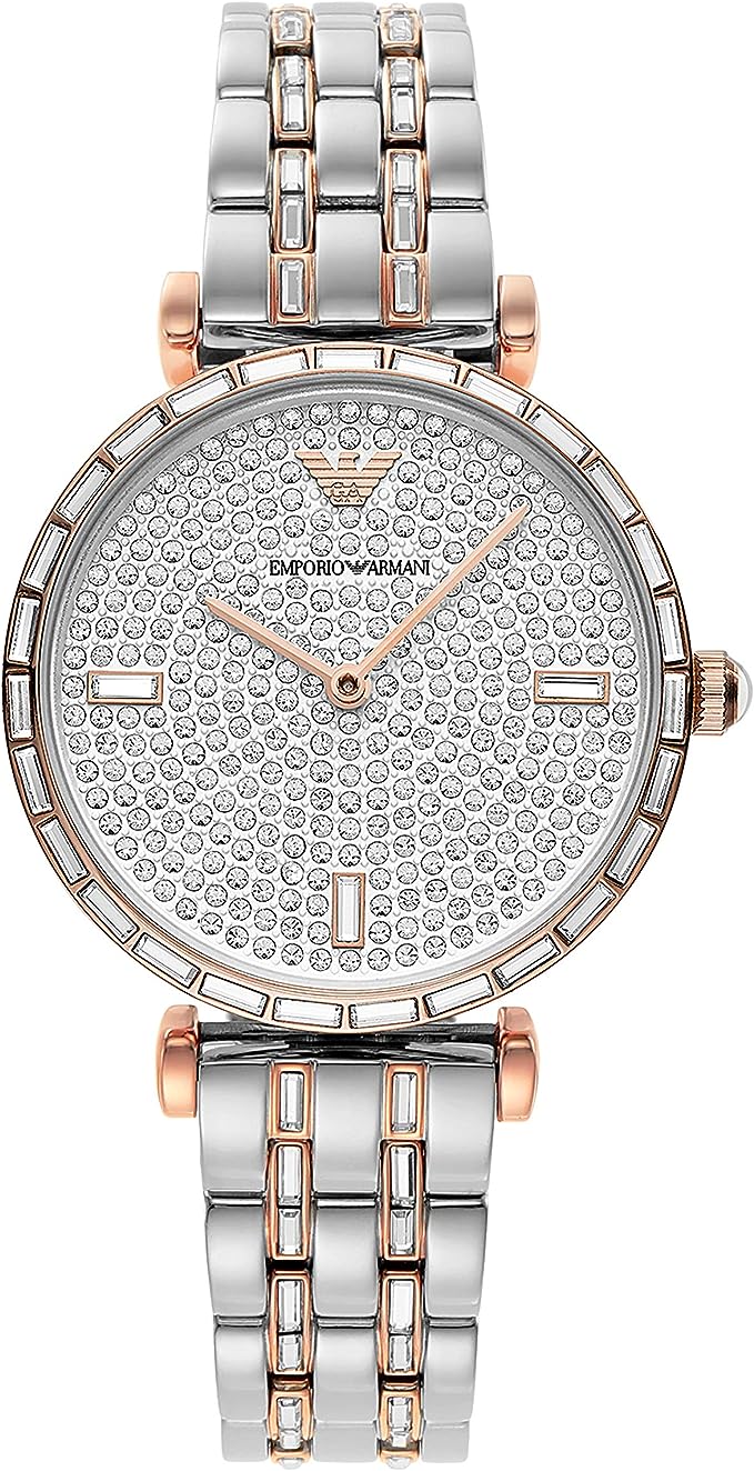 Elegant Two-Tone Crystal Pave Watch