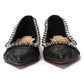 Black Silver Flat Point Toe Shoe