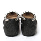 Black Silver Flat Point Toe Shoe