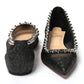 Black Silver Flat Point Toe Shoe