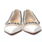 Bianco White silver Flat Point Toe Shoe