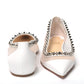 Bianco White silver Flat Point Toe Shoe