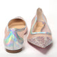 Silver Rose Flat Point Crystals Toe Shoe